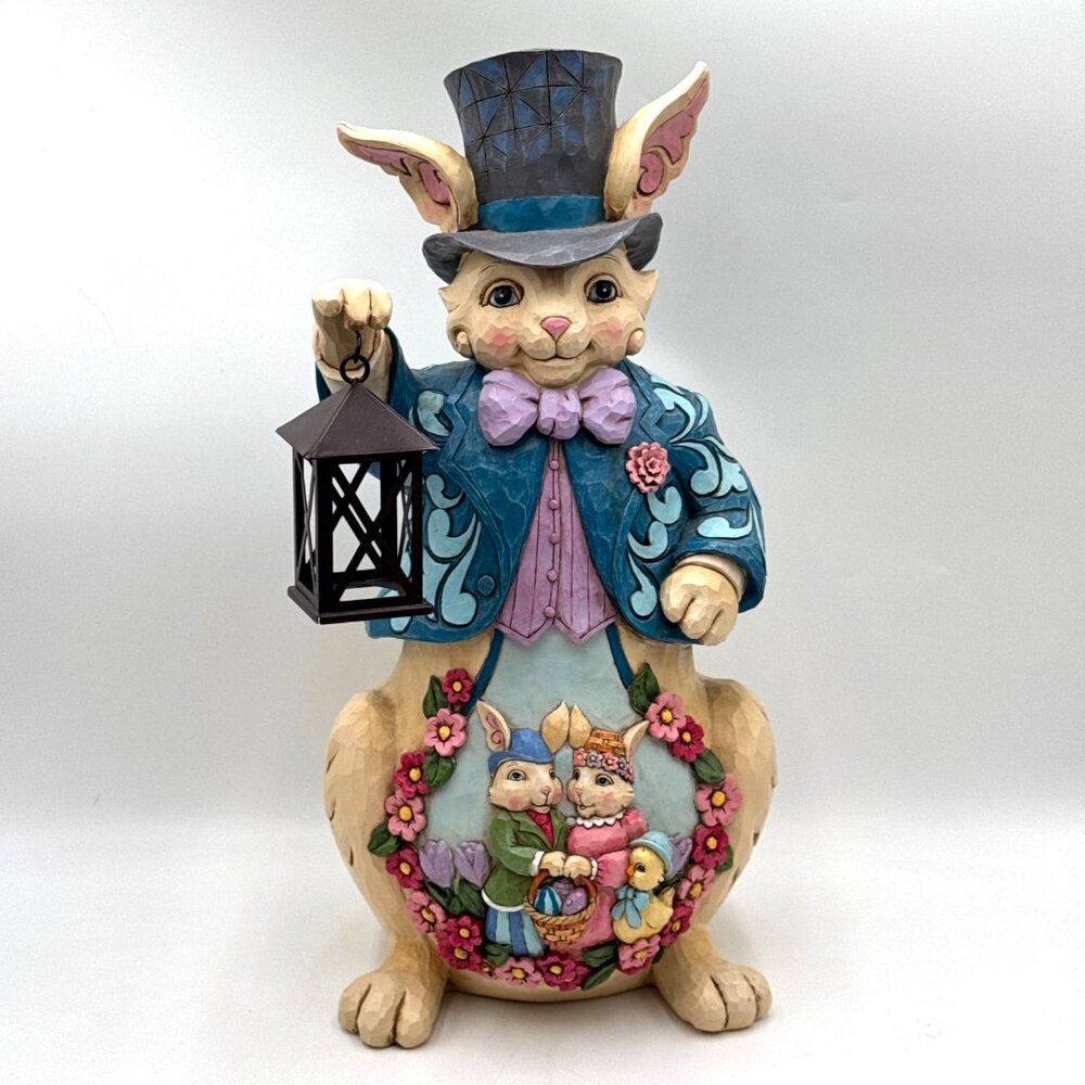 Jim Shore Heartwood Creek  bunny Rabbit Top Hat bunny family on Belly  6003367 2